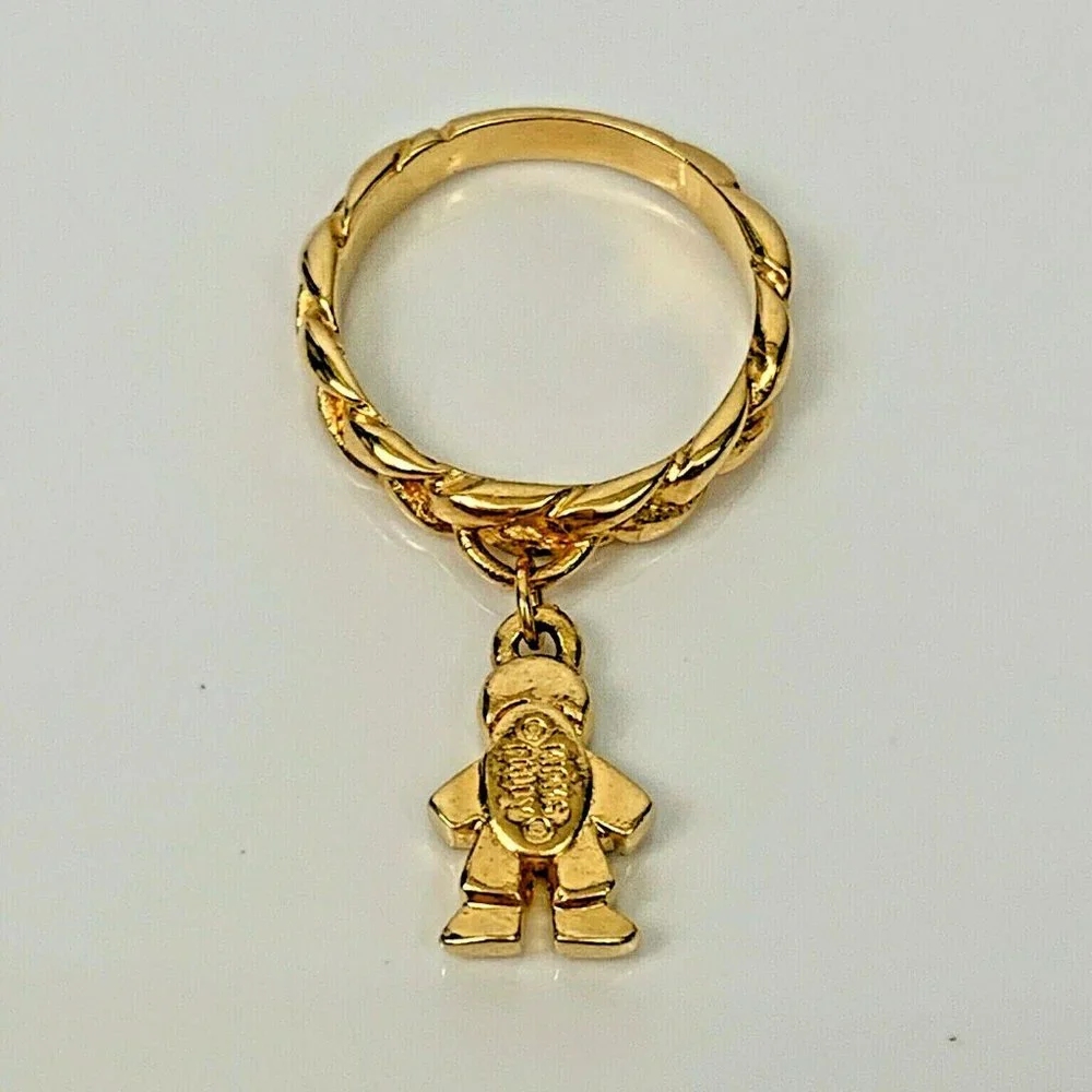 Kirks Folly Gold Tone Baby Boy Blue Crystal Ring - Picture 3 of 3